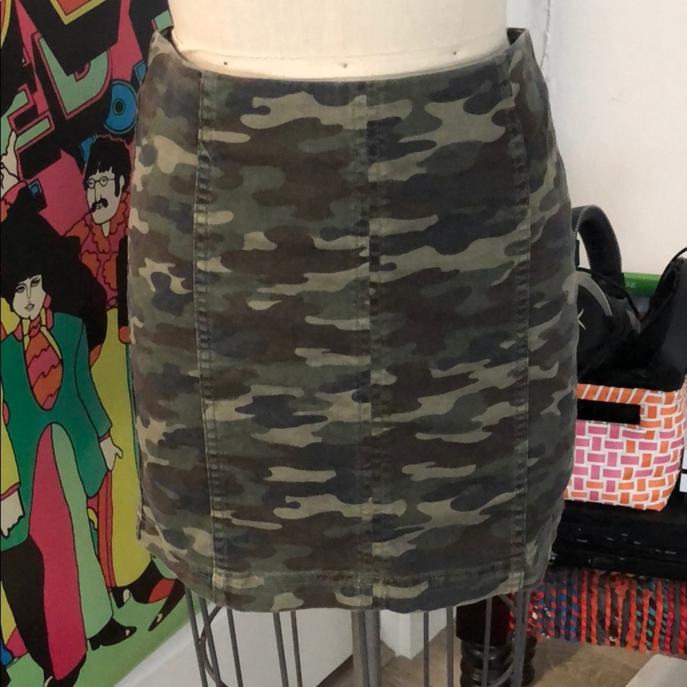 Free People Skinny Camo Skirt